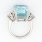 Vintage 18ct White Gold 21 Carat Aquamarine and Diamond Ring - Friar House