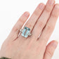 Vintage 18ct White Gold 21 Carat Aquamarine and Diamond Ring - Friar House