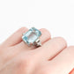 Vintage 18ct White Gold 21 Carat Aquamarine and Diamond Ring - Friar House