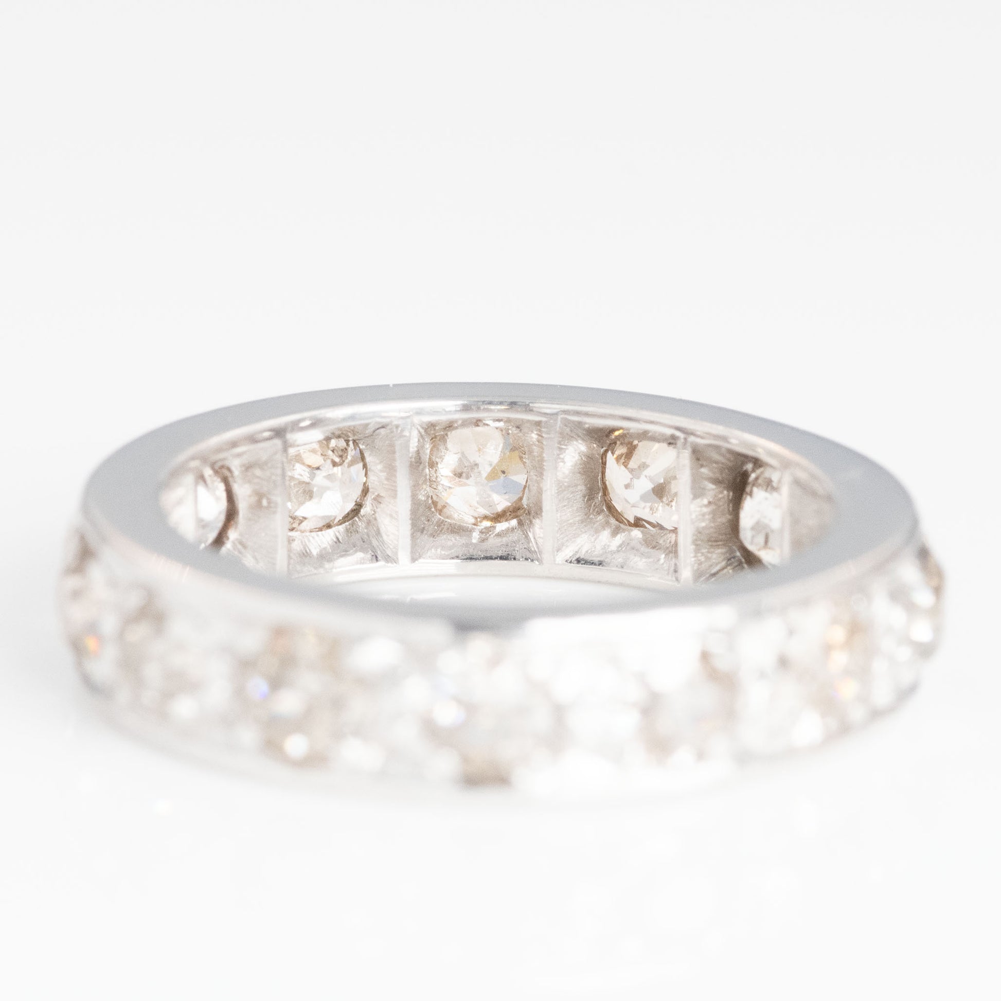 Vintage 18ct White Gold 3.5 carat Diamond Eternity Ring Size N - Friar House