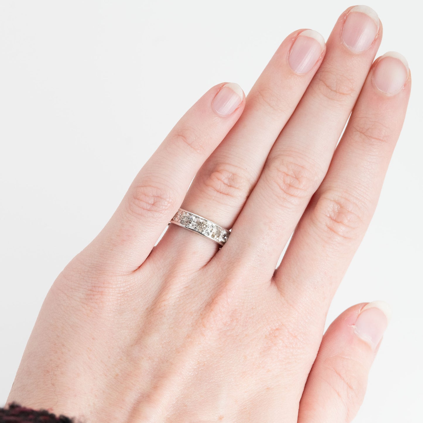 Vintage 18ct White Gold 3.5 carat Diamond Eternity Ring Size N - Friar House