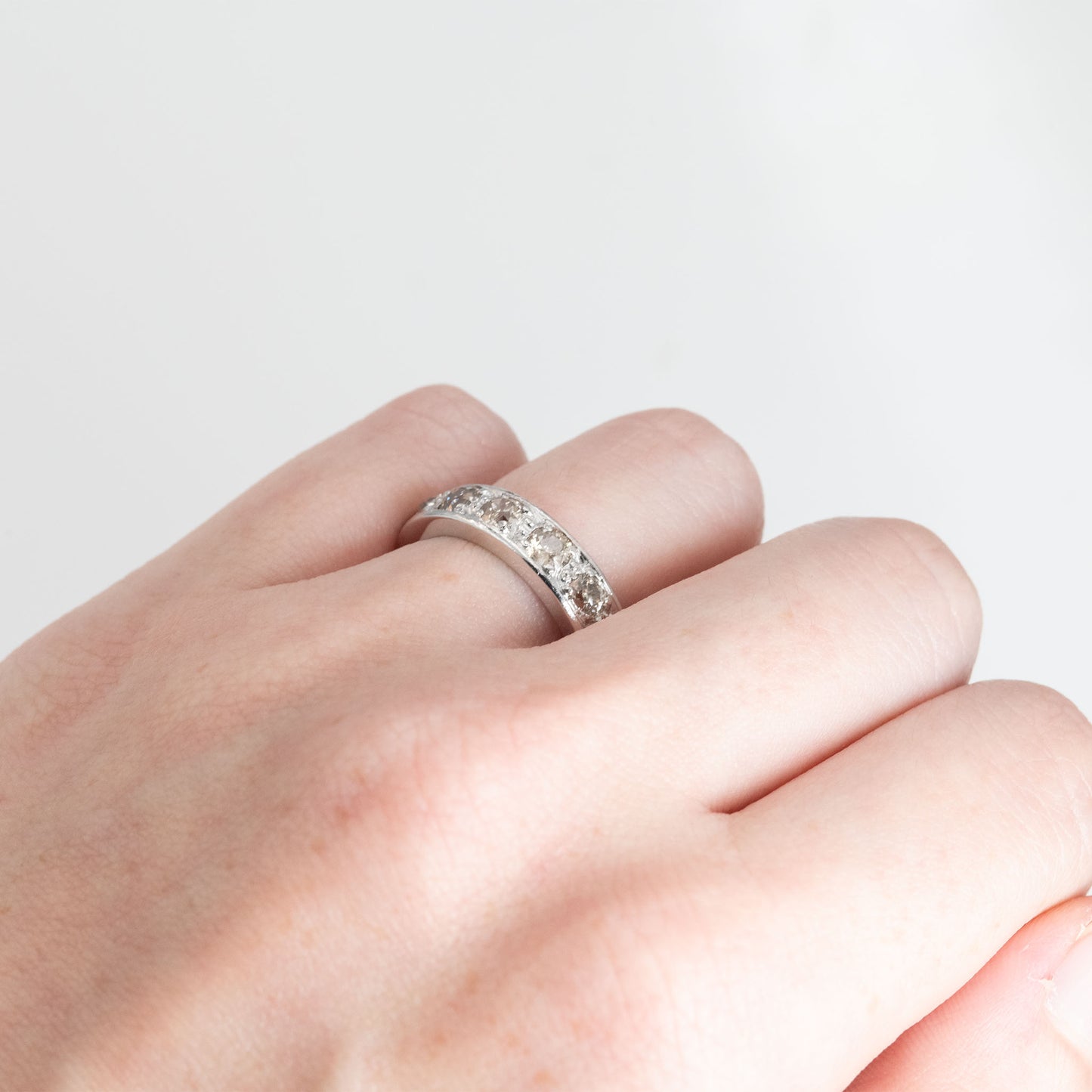 Vintage 18ct White Gold 3.5 carat Diamond Eternity Ring Size N - Friar House