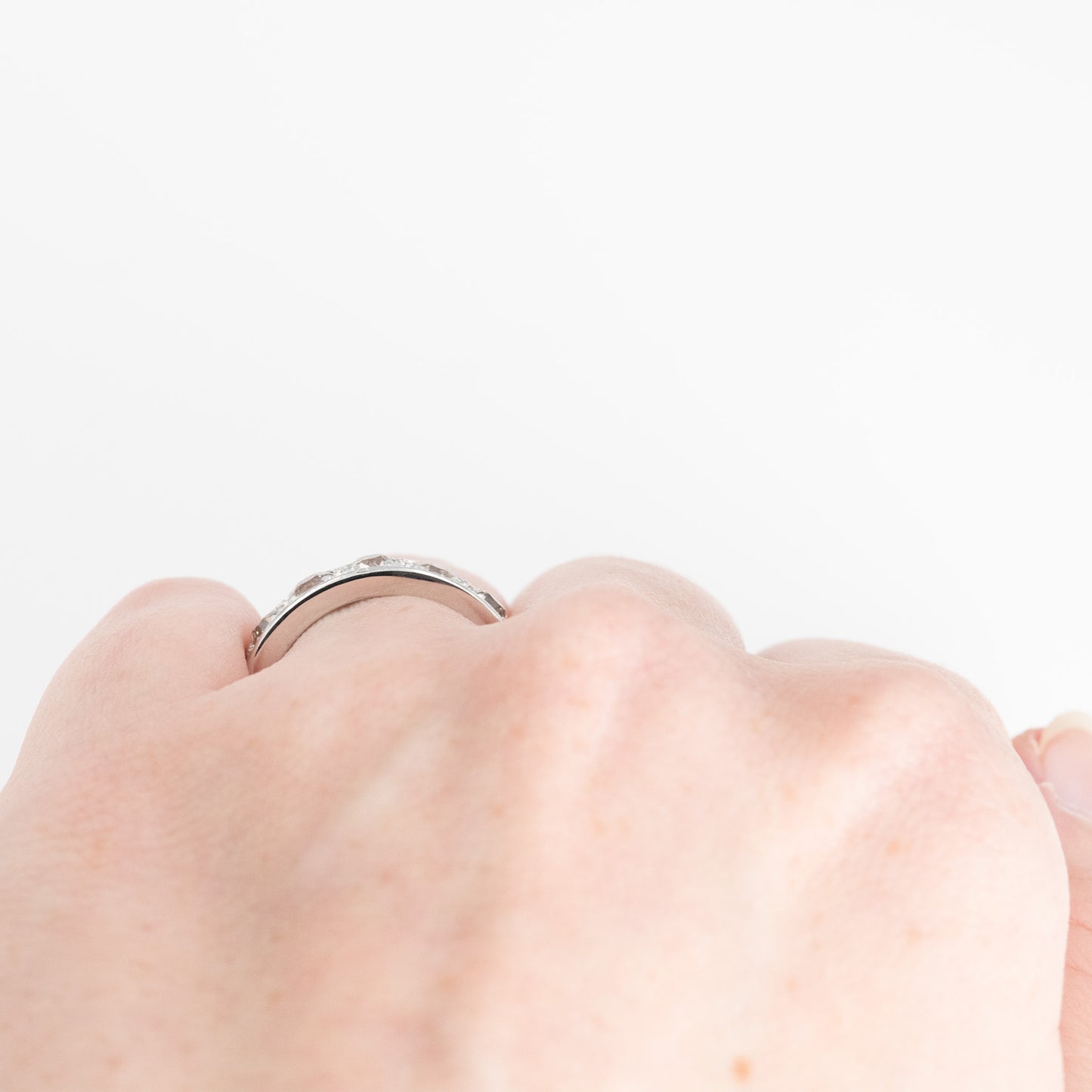 Vintage 18ct White Gold 3.5 carat Diamond Eternity Ring Size N - Friar House