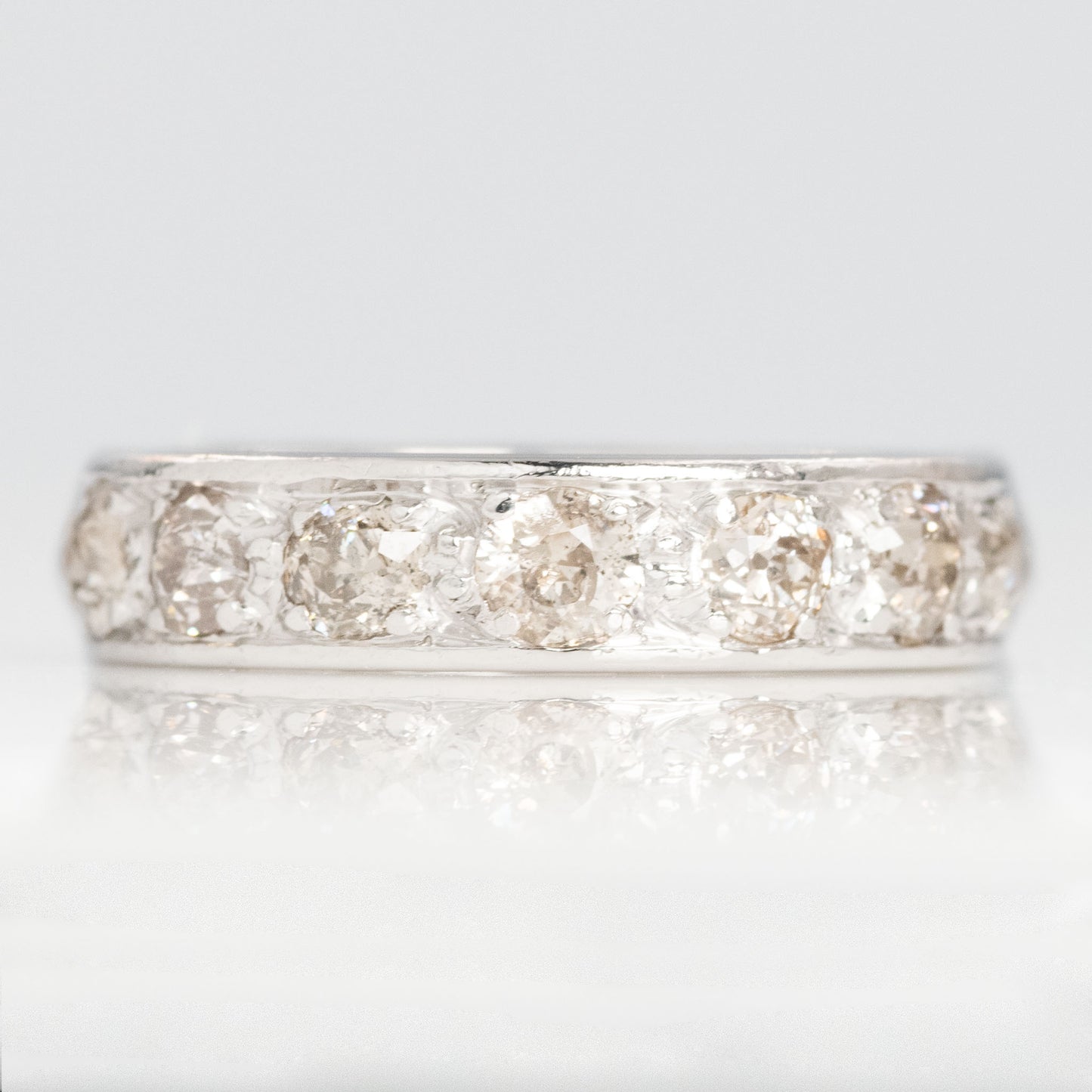 Vintage 18ct White Gold 3.5 carat Diamond Eternity Ring Size N - Friar House