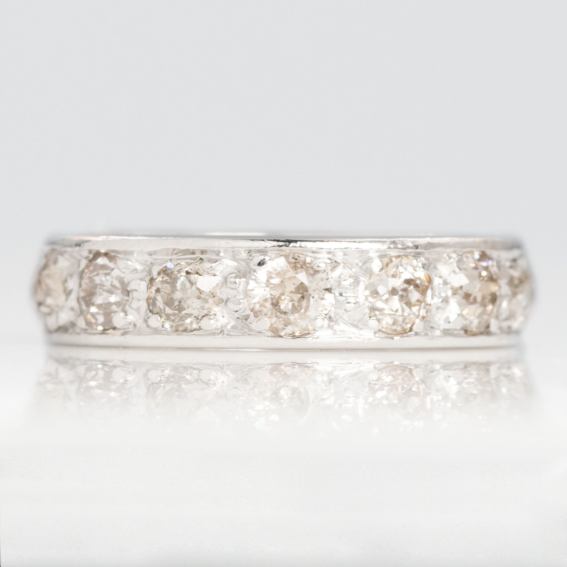 Vintage 18ct White Gold 3.5 carat Diamond Eternity Ring Size N - Friar House