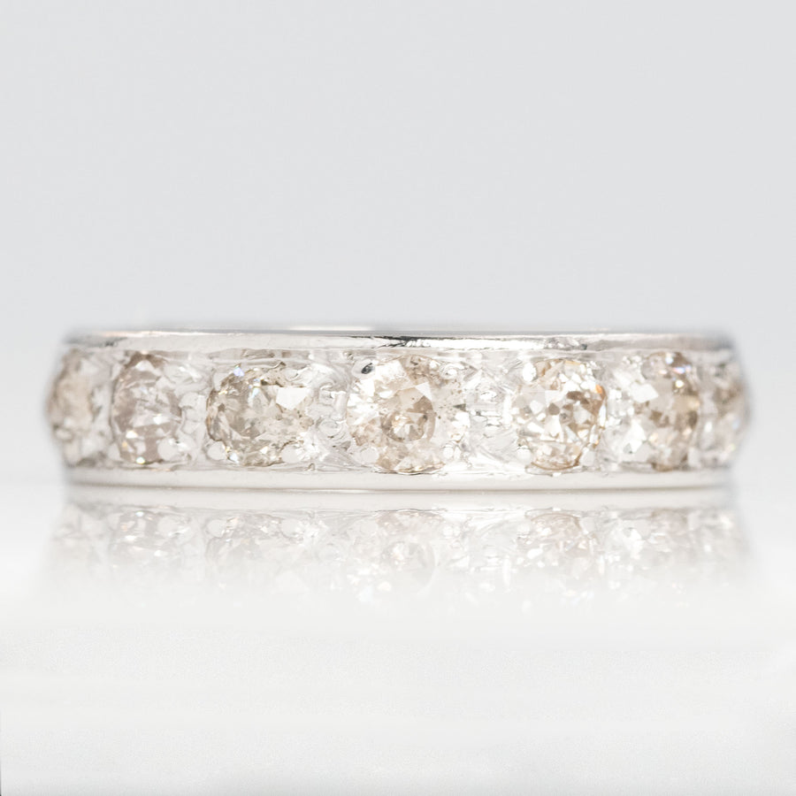 Vintage 18ct White Gold 3.5 carat Diamond Eternity Ring Size N - Friar House