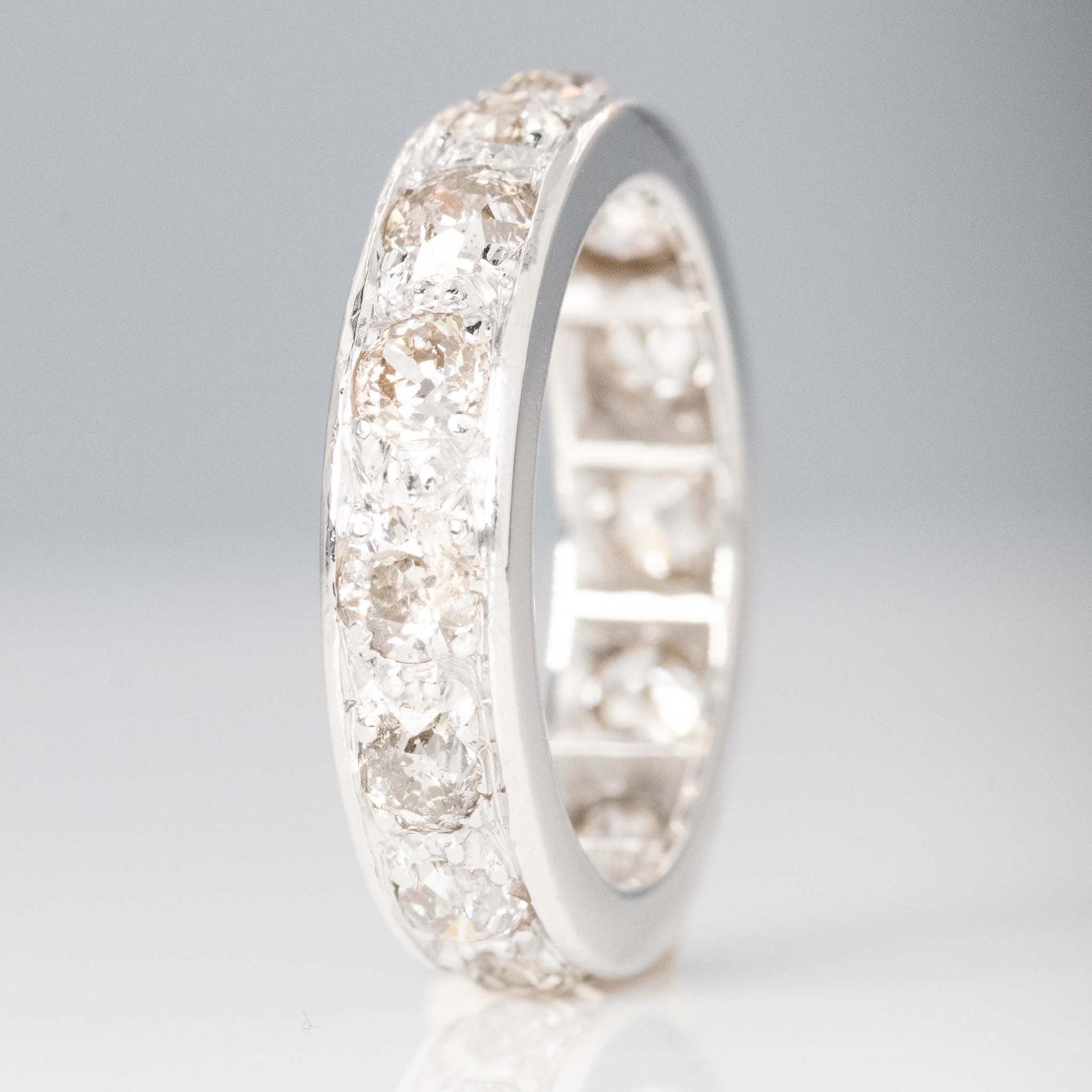 Vintage 18ct White Gold 3.5 carat Diamond Eternity Ring Size N - Friar House