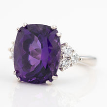 Vintage 18ct White Gold 5.5 carat Amethyst and Diamond Ring - Friar House
