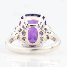 Vintage 18ct White Gold 5.5 carat Amethyst and Diamond Ring - Friar House