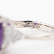 Vintage 18ct White Gold 5.5 carat Amethyst and Diamond Ring - Friar House
