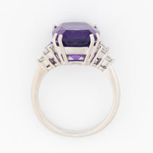Vintage 18ct White Gold 5.5 carat Amethyst and Diamond Ring - Friar House