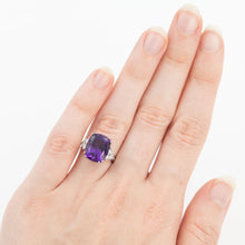 Vintage 18ct White Gold 5.5 carat Amethyst and Diamond Ring - Friar House