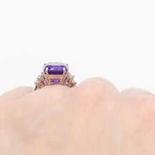 Vintage 18ct White Gold 5.5 carat Amethyst and Diamond Ring - Friar House