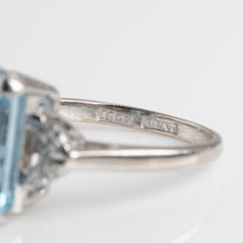 Vintage 18ct White Gold 7.5 carat Aquamarine and Diamond Ring - Friar House