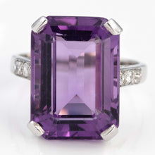 Vintage 18ct White Gold Amethyst Cocktail Ring _ Friar House