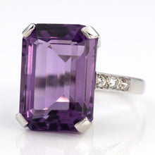 Vintage 18ct White Gold Amethyst Cocktail Ring - Friar House