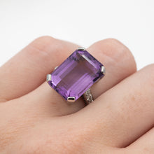 Vintage 18ct White Gold Amethyst Cocktail Ring - Friar House
