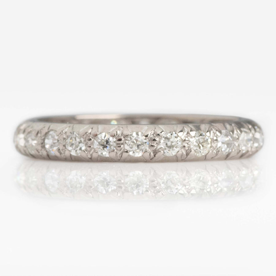 Vintage 18ct White Gold Diamond Eternity Ring, Size O - Friar House
