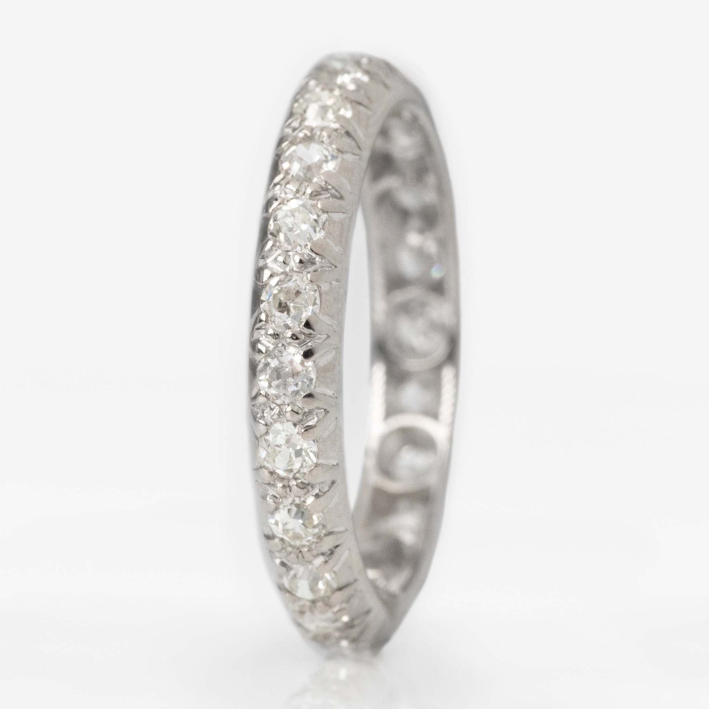 Vintage 18ct White Gold Diamond Eternity Ring, Size O - Friar House