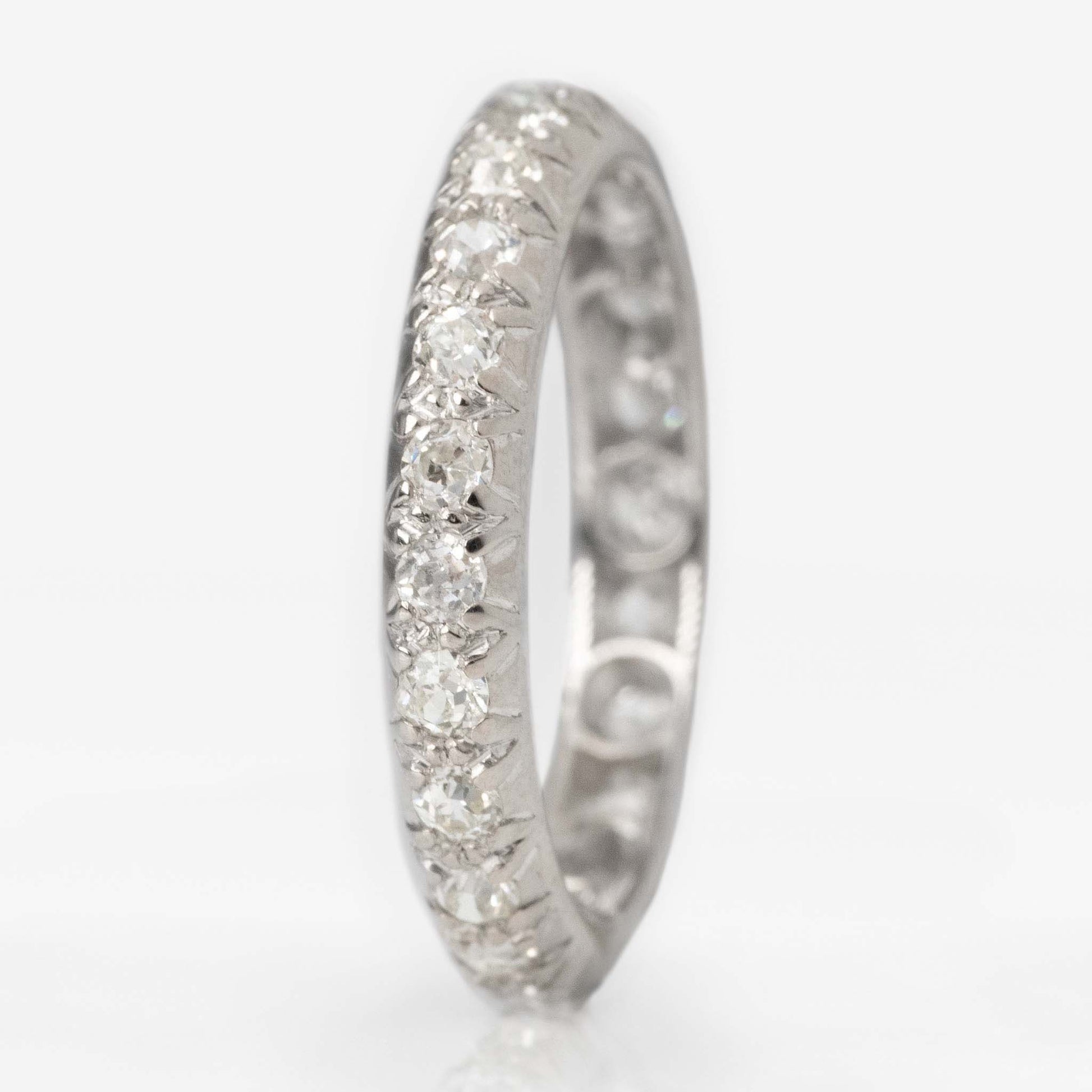 Vintage 18ct White Gold Diamond Eternity Ring, Size O - Friar House