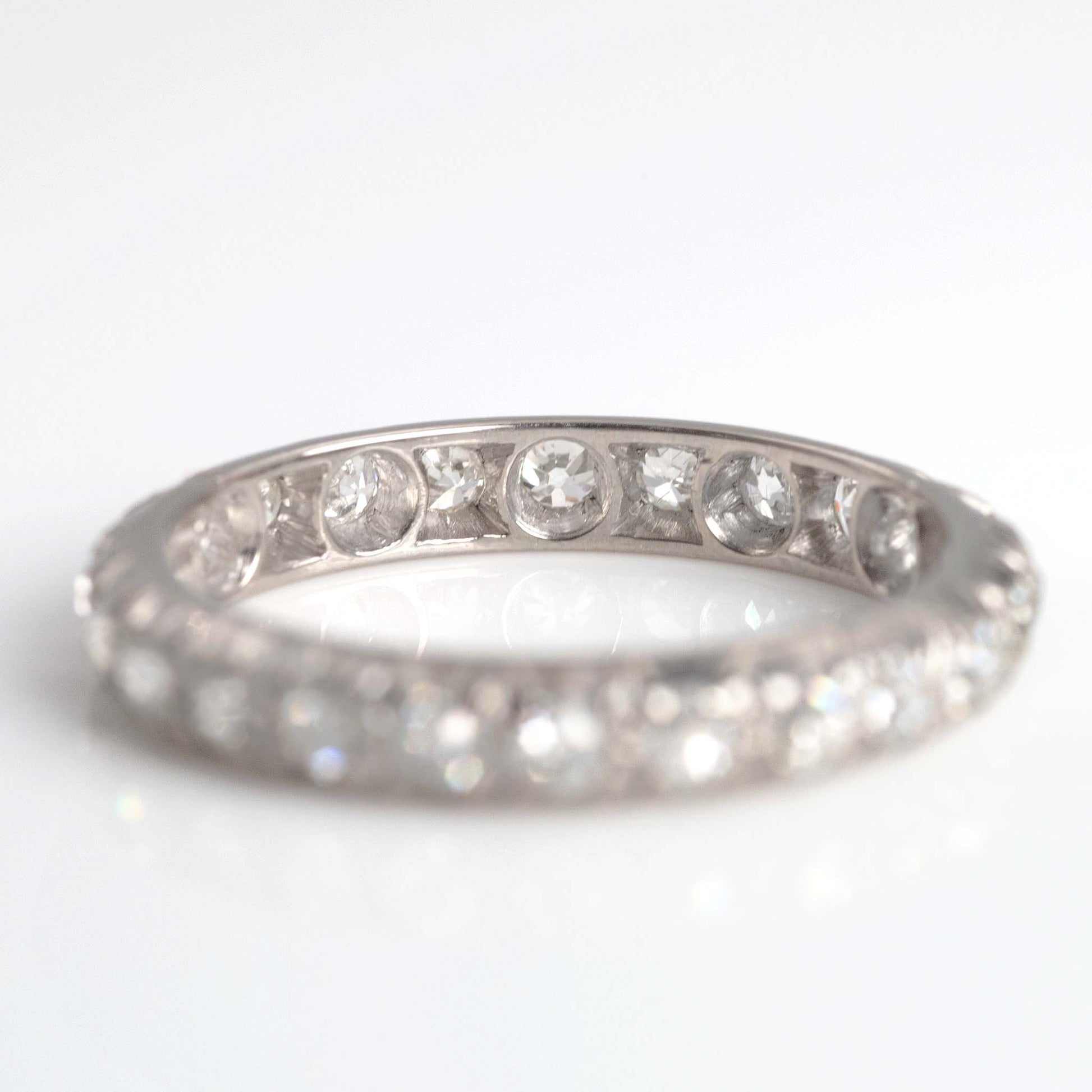 Vintage 18ct White Gold Diamond Eternity Ring, Size O - Friar House