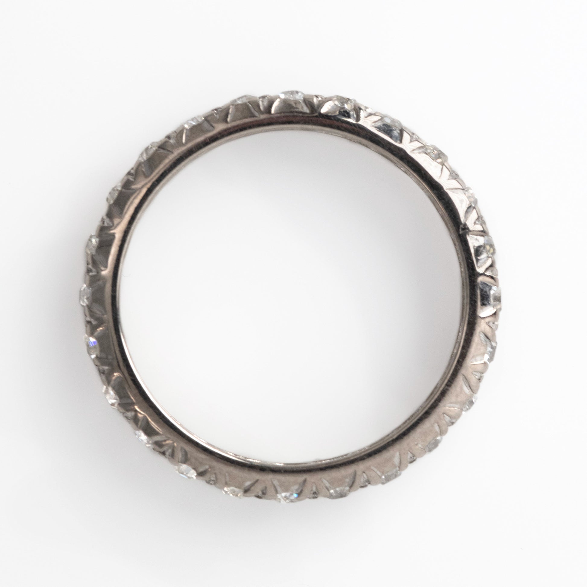 Vintage 18ct White Gold Diamond Eternity Ring, Size O - Friar House