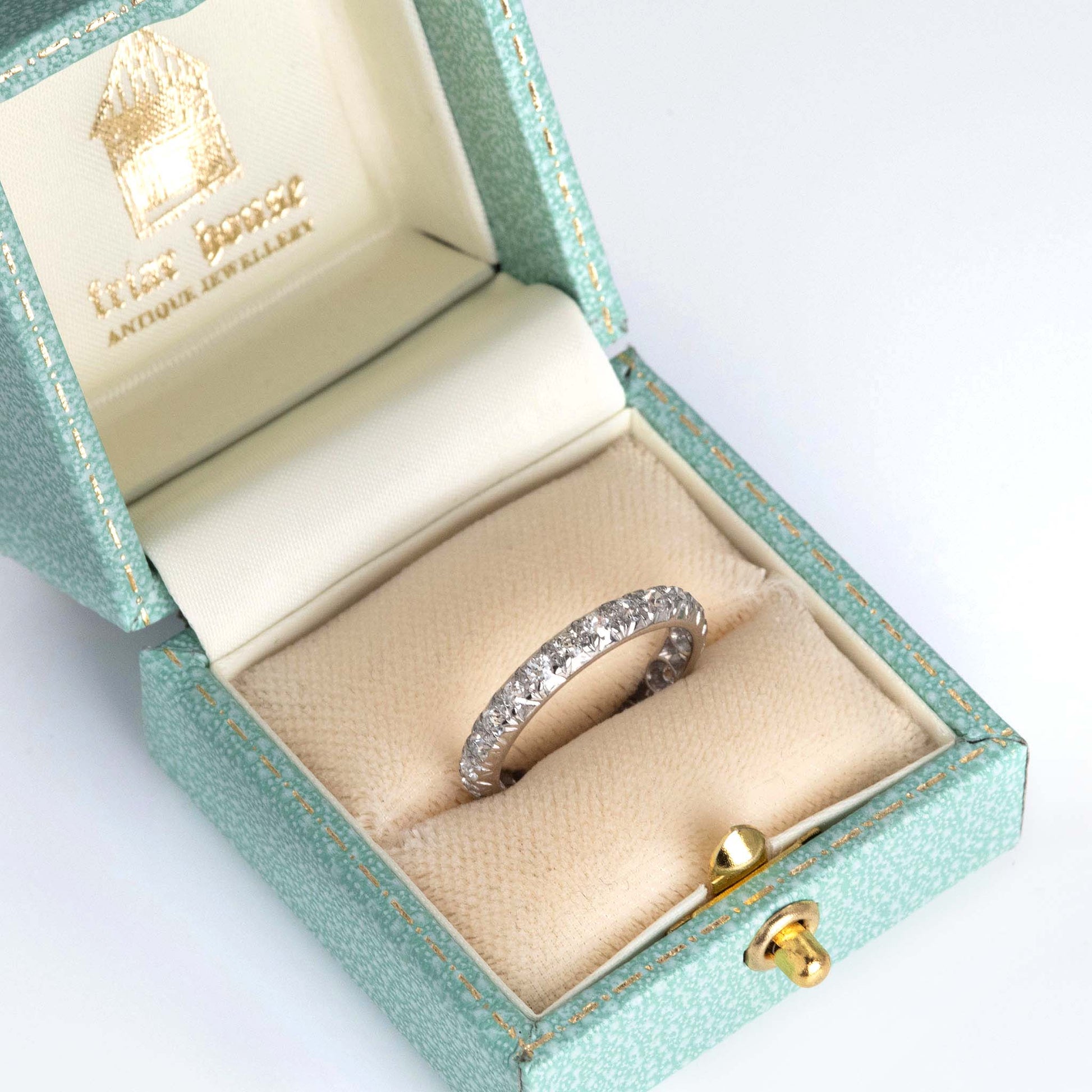 Vintage 18ct White Gold Diamond Eternity Ring, Size O - Friar House