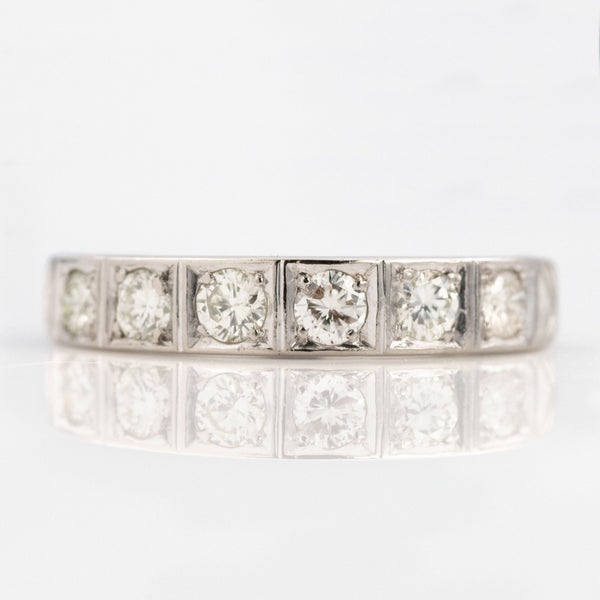 Vintage 18ct White Gold Diamond Half Eternity Ring - Friar House