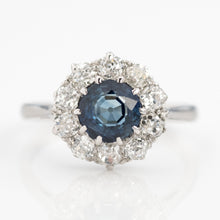 Vintage 18ct White Gold Sapphire And Diamond Cluster Ring - Friar House