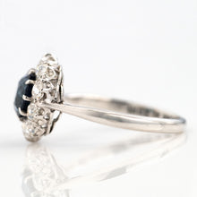 Vintage 18ct White Gold Sapphire And Diamond Cluster Ring - Friar House