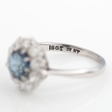 Vintage 18ct White Gold Sapphire And Diamond Cluster Ring - Friar House