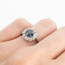 Vintage 18ct White Gold Sapphire And Diamond Cluster Ring - Friar House