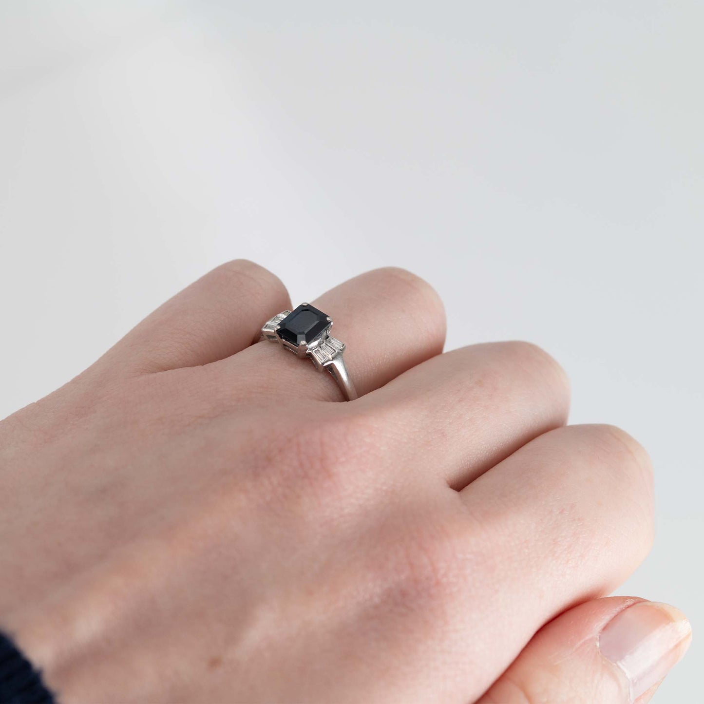 Vintage 18ct White Gold Sapphire and Diamond Ring - Friar House