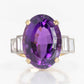Vintage 18ct Yellow Gold 12 Carat Amethyst and Diamond Cocktail Ring - Friar House