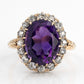 Vintage 18ct Yellow Gold 7 Carat Amethyst and Diamond Ring - Friar House