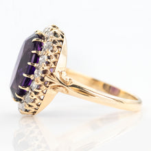 Vintage 18ct Yellow Gold 7 Carat Amethyst and Diamond Ring - Friar House