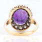 Vintage 18ct Yellow Gold 7 Carat Amethyst and Diamond Ring - Friar House