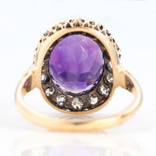 Vintage 18ct Yellow Gold 7 Carat Amethyst and Diamond Ring - Friar House