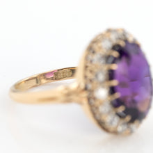 Vintage 18ct Yellow Gold 7 Carat Amethyst and Diamond Ring - Friar House