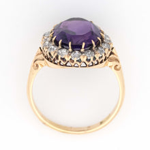 Vintage 18ct Yellow Gold 7 Carat Amethyst and Diamond Ring - Friar House