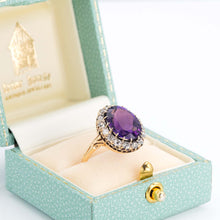 Vintage 18ct Yellow Gold 7 Carat Amethyst and Diamond Ring - Friar House