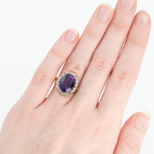 Vintage 18ct Yellow Gold 7 Carat Amethyst and Diamond Ring - Friar House