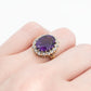 Vintage 18ct Yellow Gold 7 Carat Amethyst and Diamond Ring - Friar House