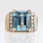 Vintage 18ct Yellow Gold 8.5 Carat Aquamarine and Diamond Ring - Frair House