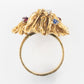 Vintage 18ct Yellow Gold 'Alan Martin Gard' Diamond, Ruby and Sapphire Ring - Friar House