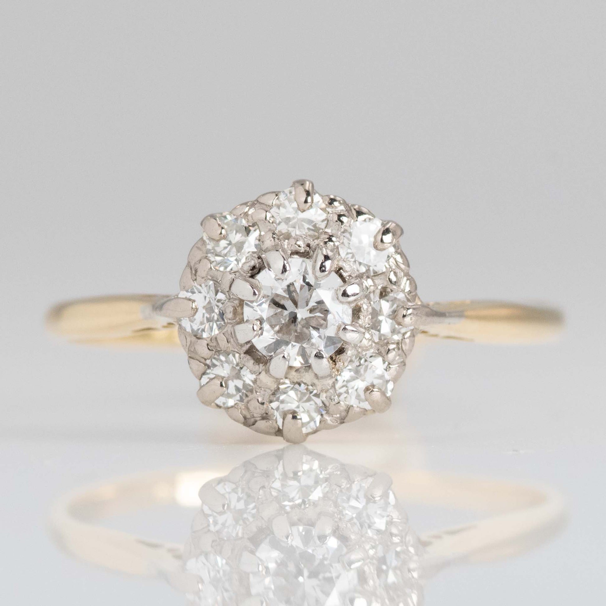 Vintage 18ct Yellow Gold Diamond Cluster Ring - Friar House