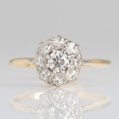 Vintage 18ct Yellow Gold Diamond Cluster Ring - Friar House