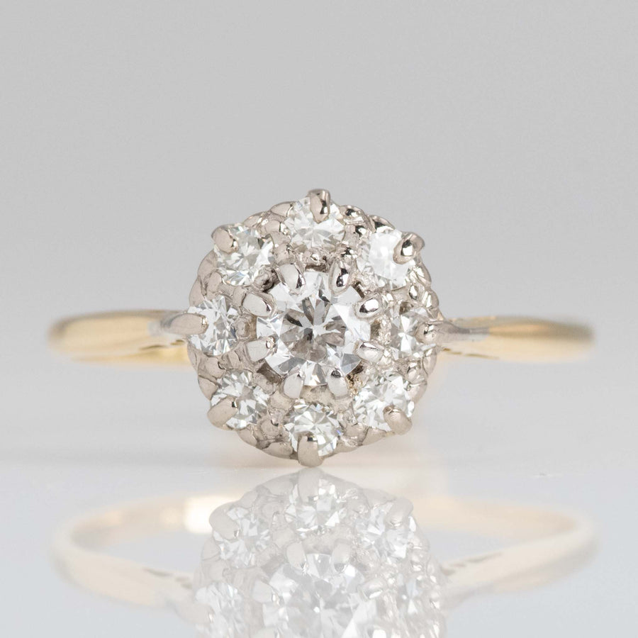 Vintage 18ct Yellow Gold Diamond Cluster Ring - Friar House