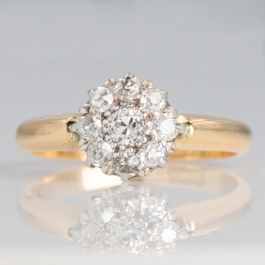 Vintage 18ct Yellow Gold Diamond Cluster Ring - Friar House