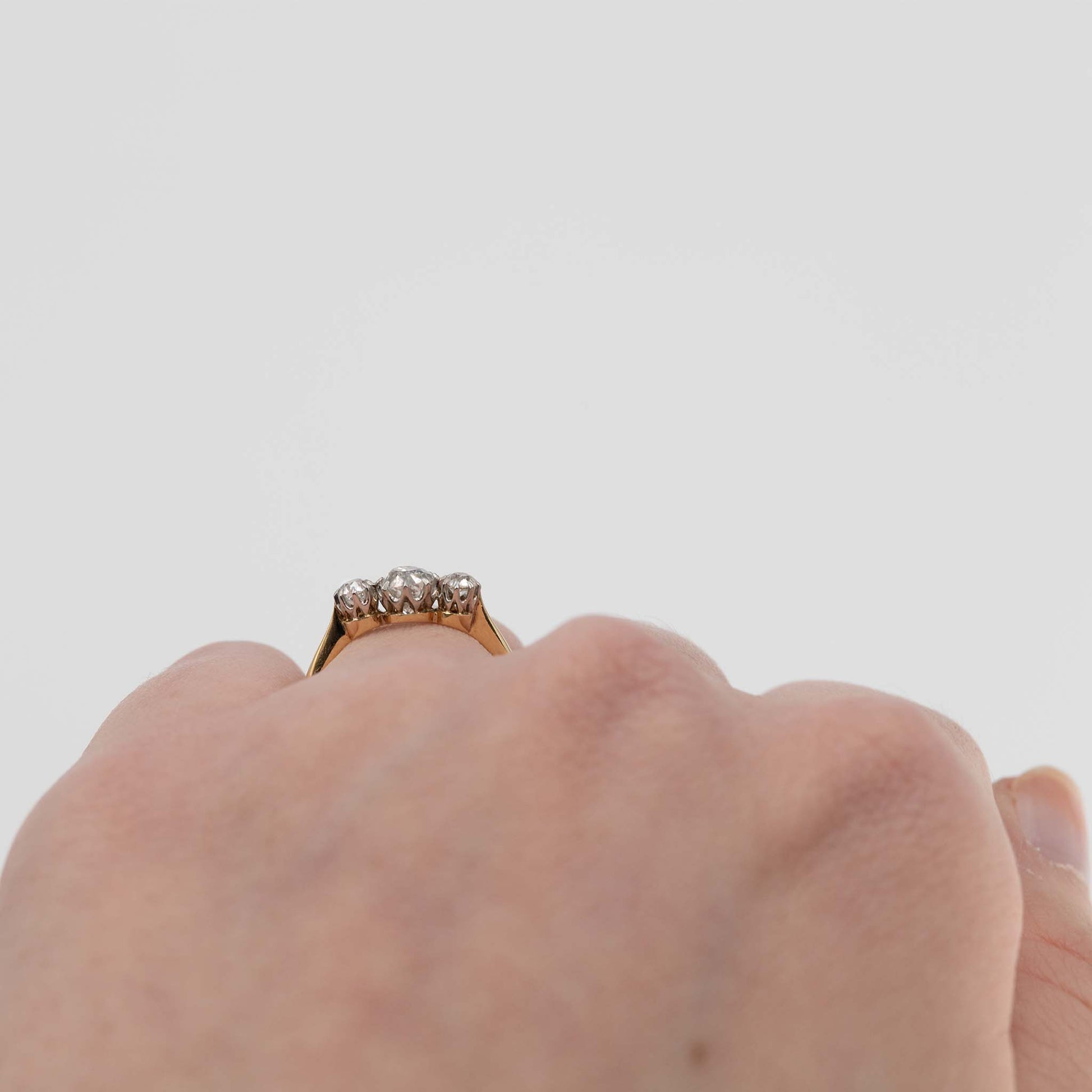 Vintage 18ct Yellow Gold Diamond Three Stone Ring - Friar House